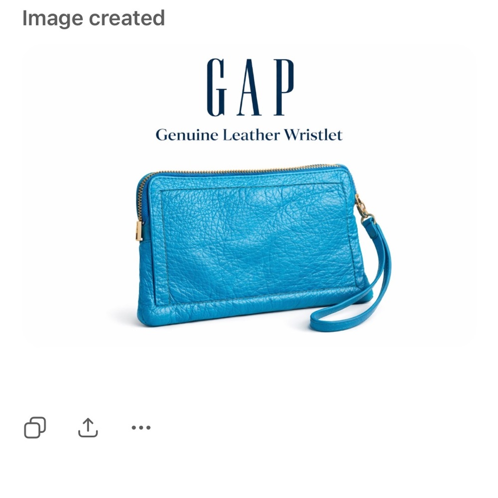 GAP Vibrant Blue Leather Wristlet